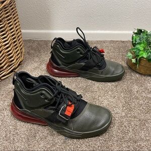 Nike Air Force 270 GS Sequoia Habanero Red black Green YOUTH Size 7Y